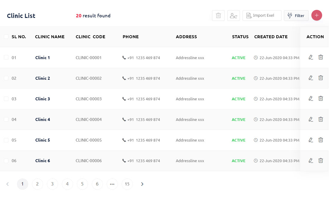 clinic list